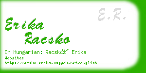 erika racsko business card